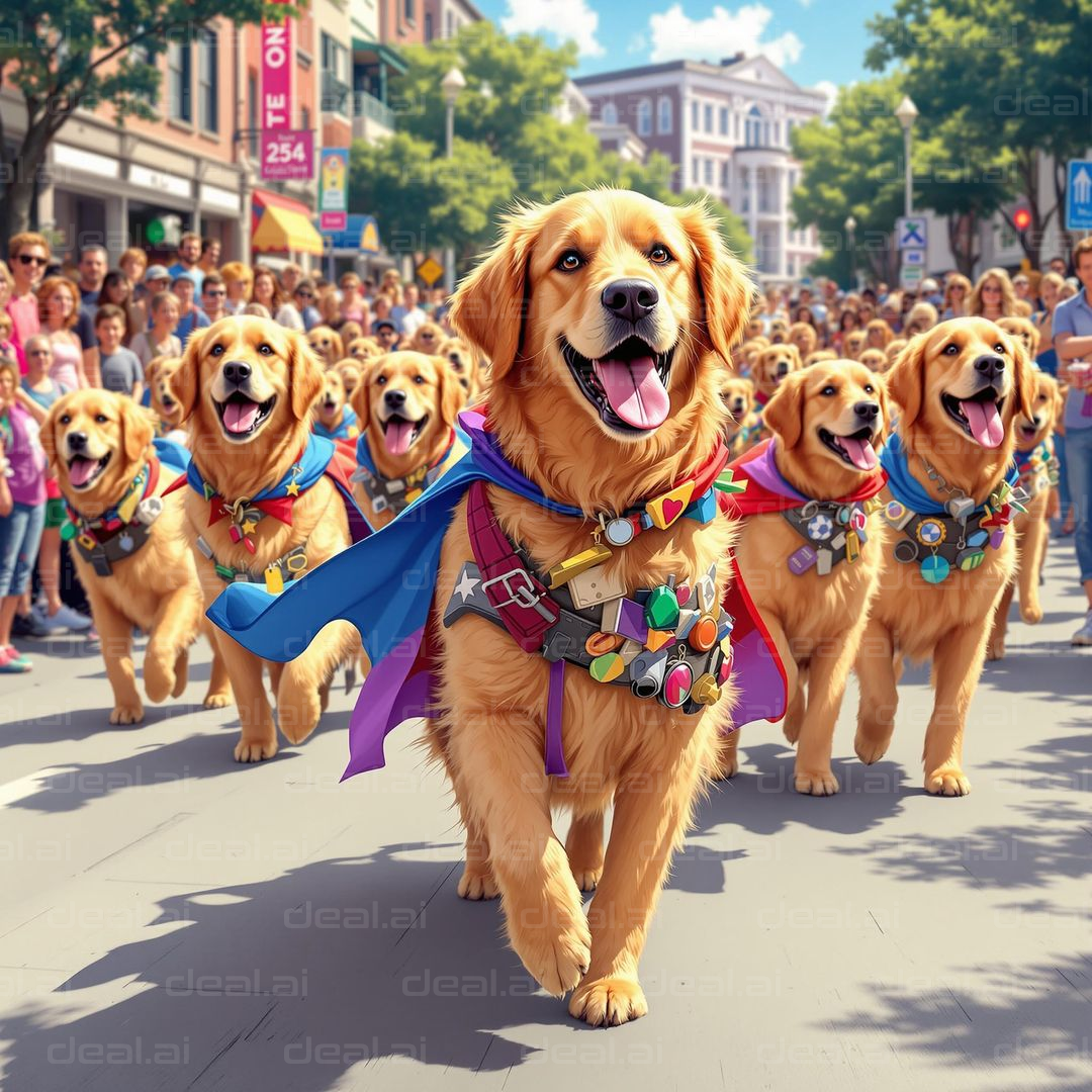 Superhero Dogs Lead the Parade