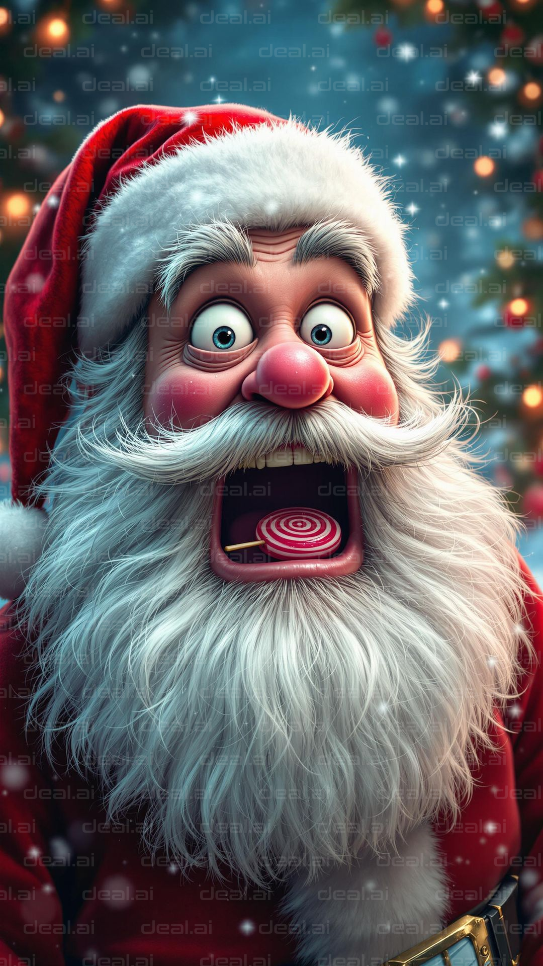 Surprised Santa with Candy Cane!