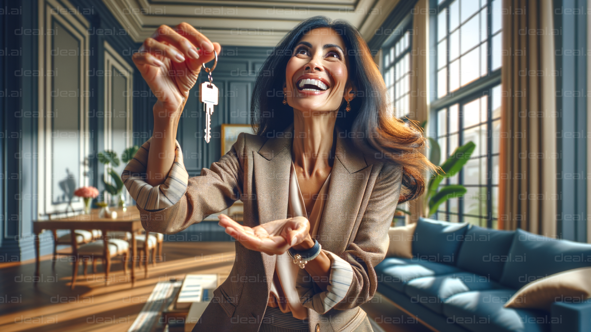 "Excited Homeowner with New Keys"