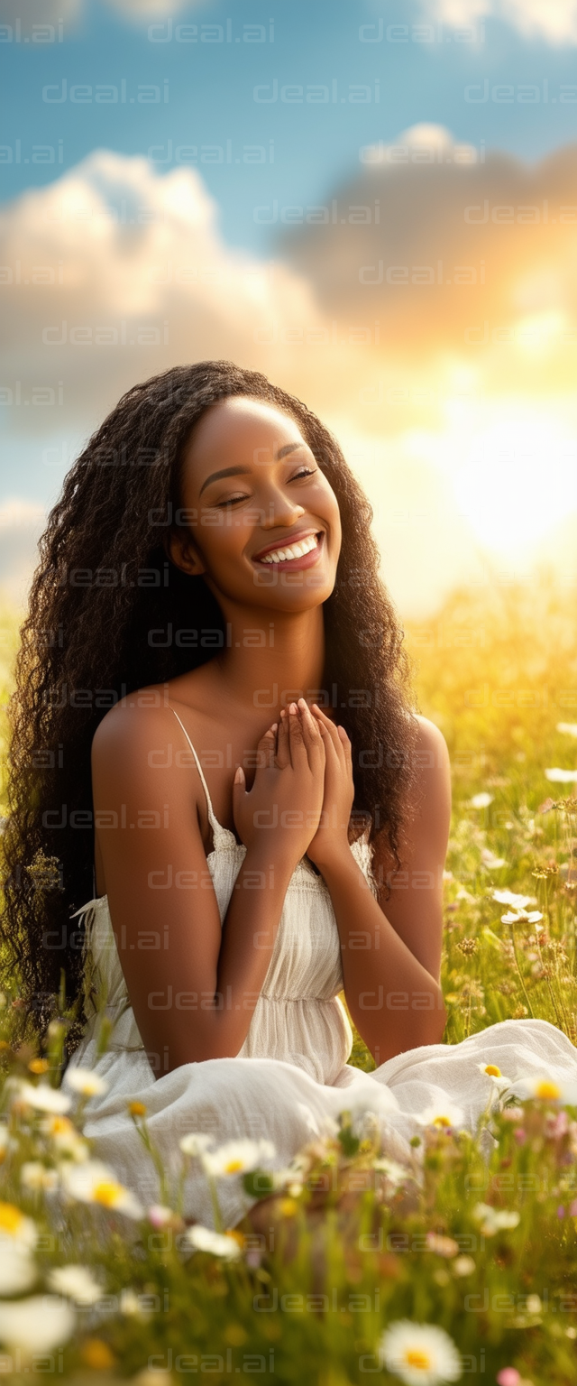 "Sunny Day in the Flower Field"