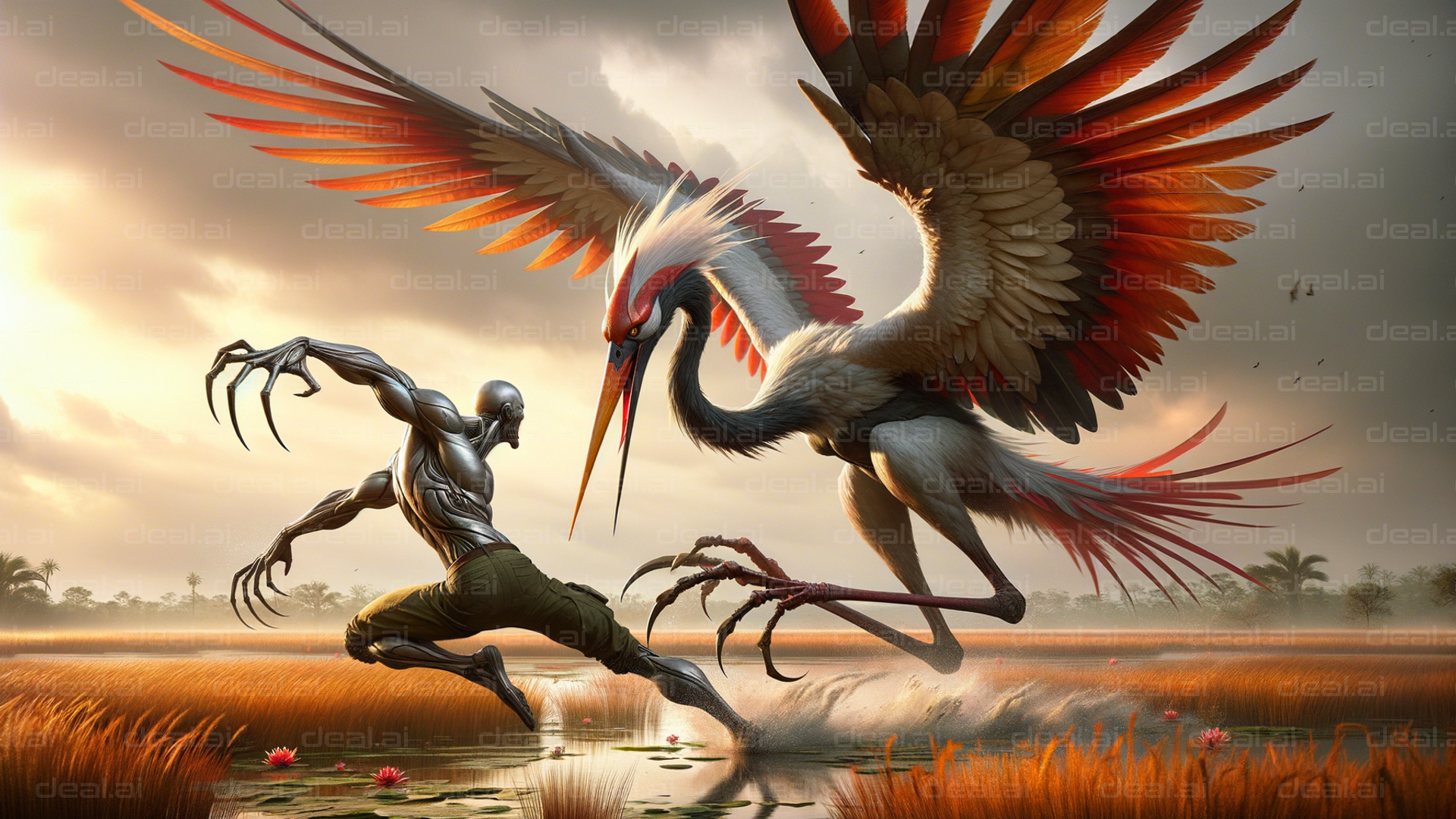 Epic Battle: Cyborg vs. Giant Bird