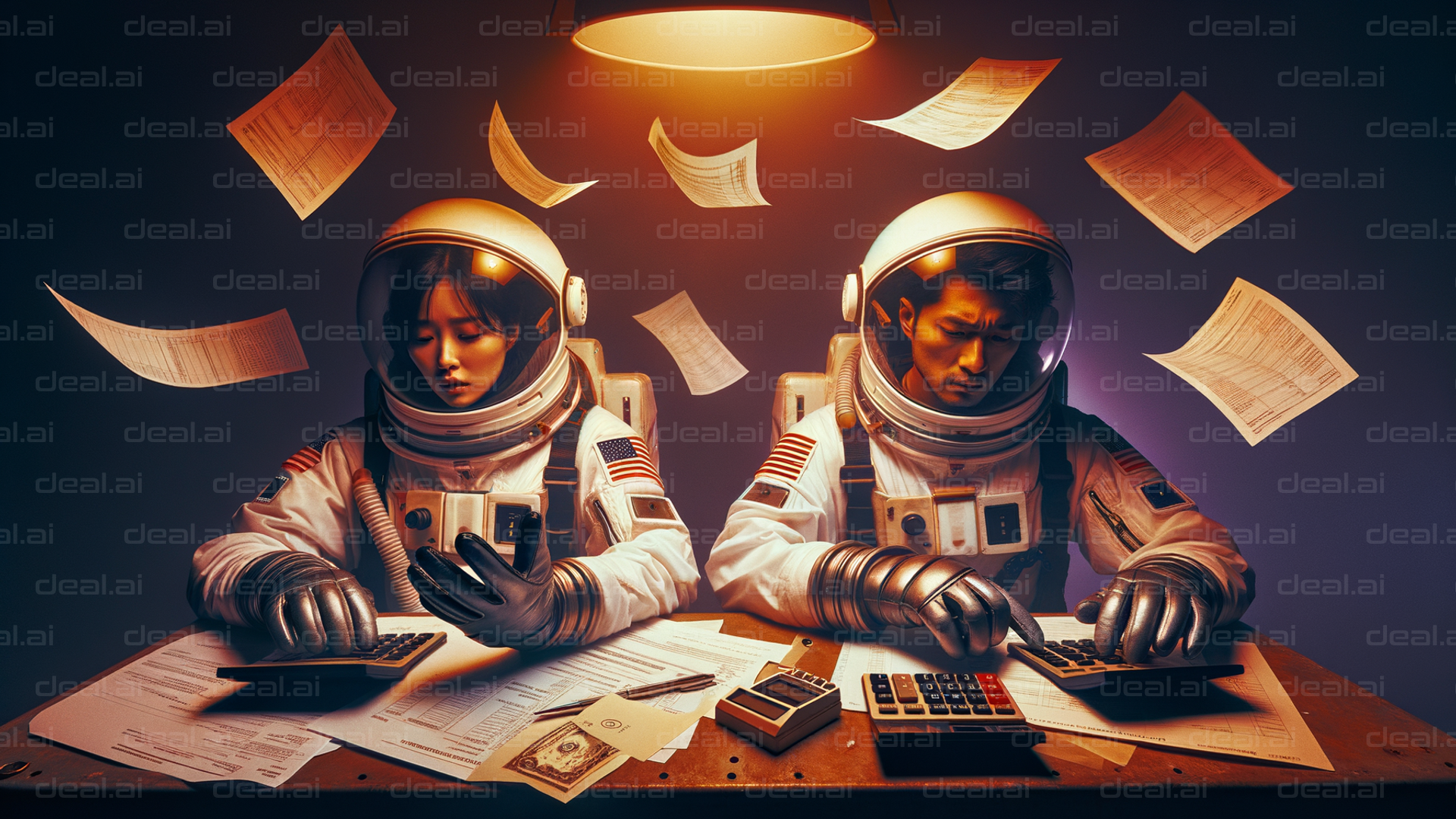 "Astronaut Accountants at Work"
