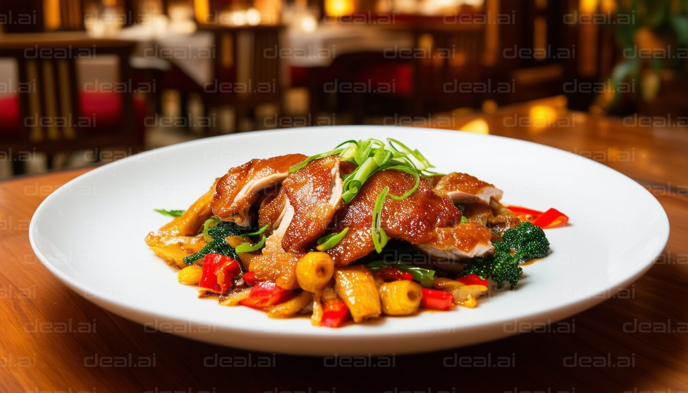 Succulent Glazed Duck with Vegetables