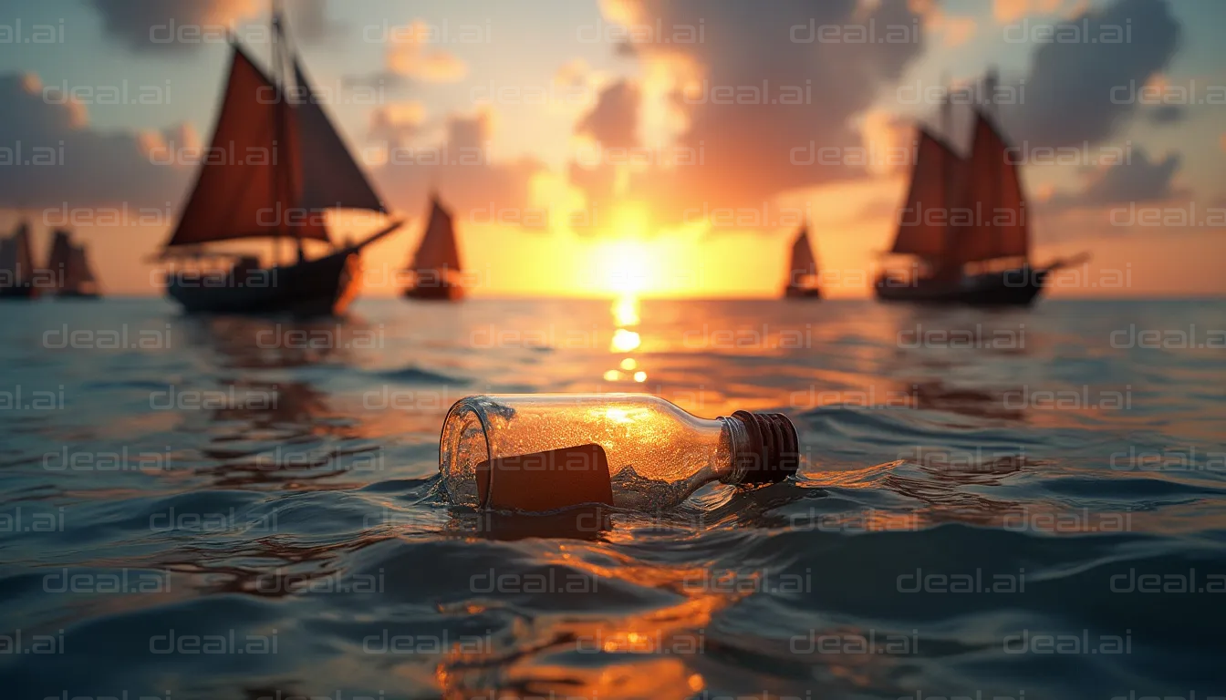 "Message in a Bottle at Sunset"