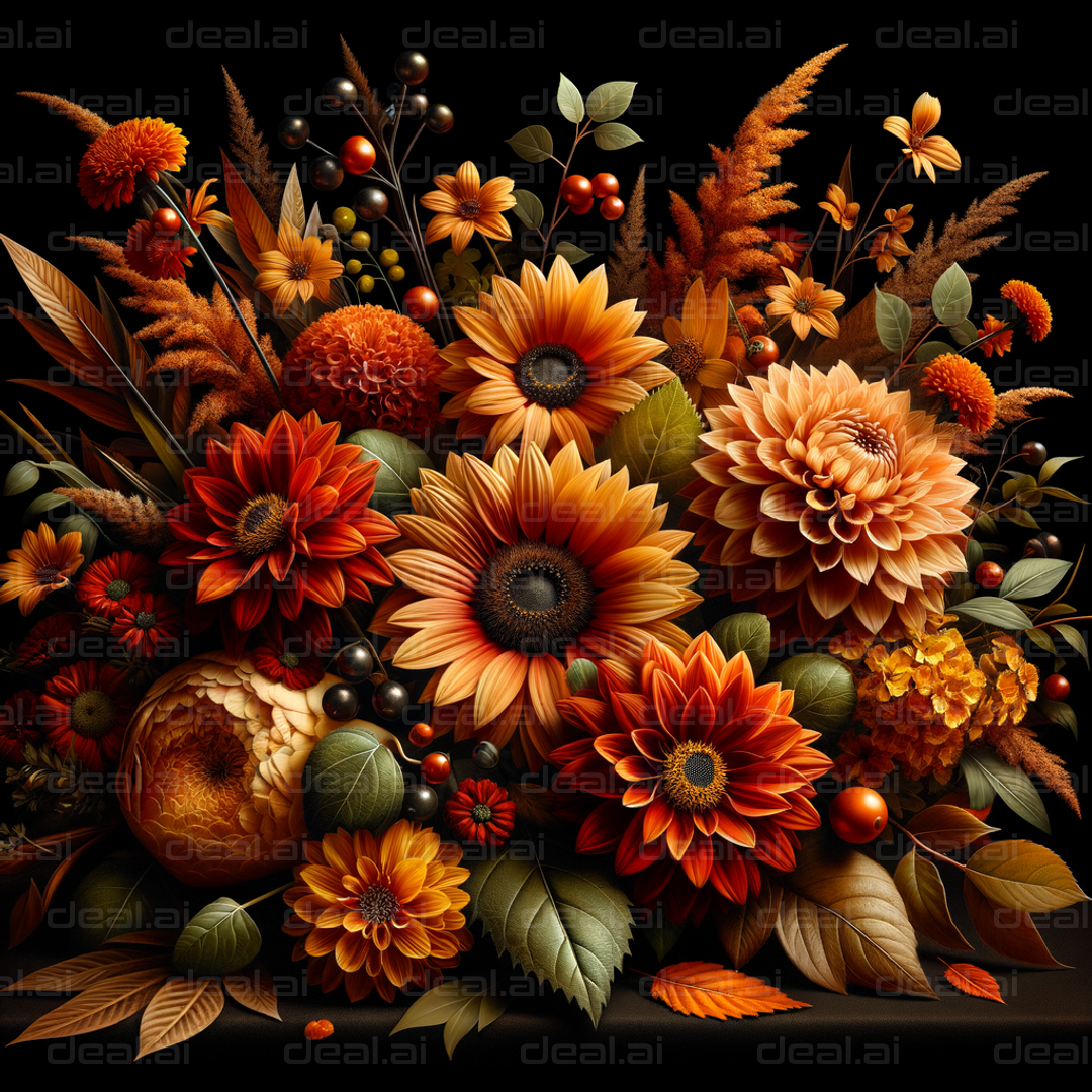 "Vibrant Autumn Flower Bouquet"