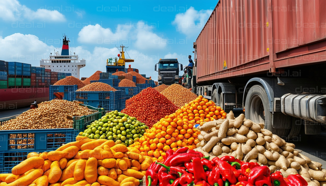 "Vibrant Harvest: Produce Ready for Export"