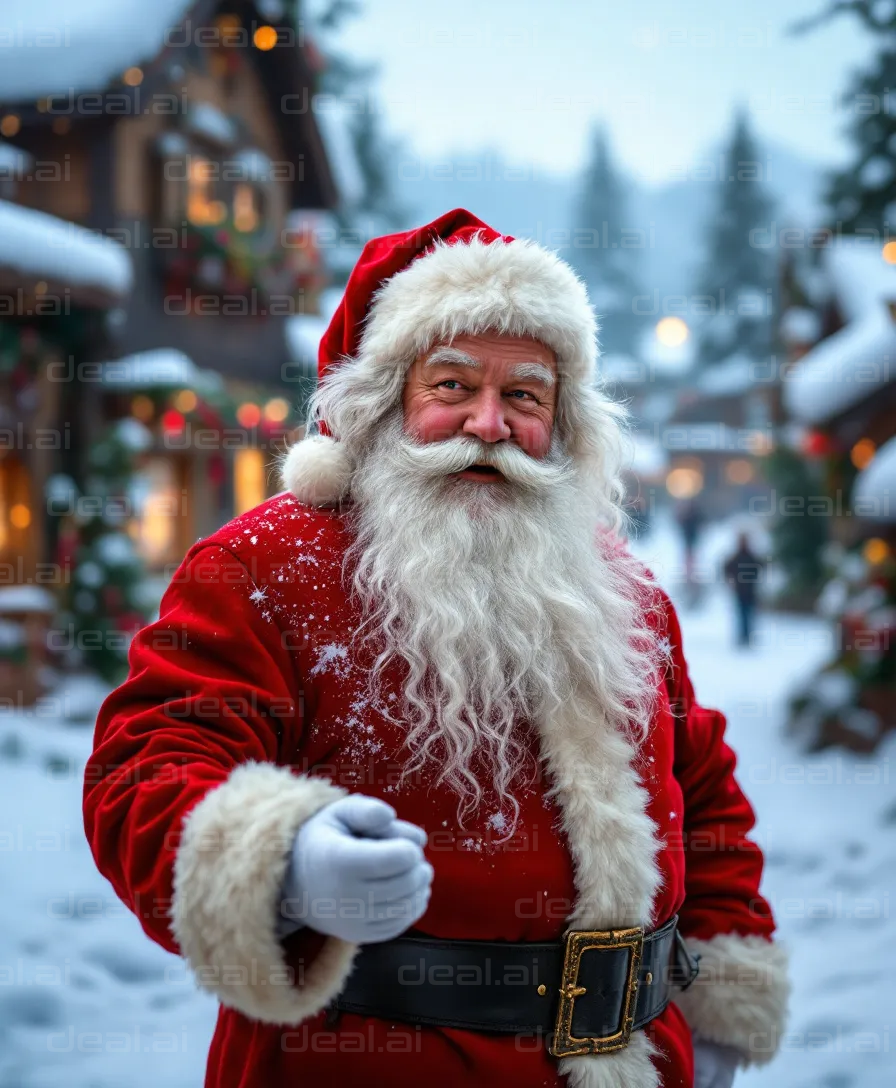 Jolly Santa in Winter Wonderland
