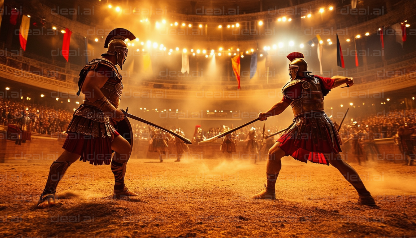 Epic Gladiator Showdown in the Arena