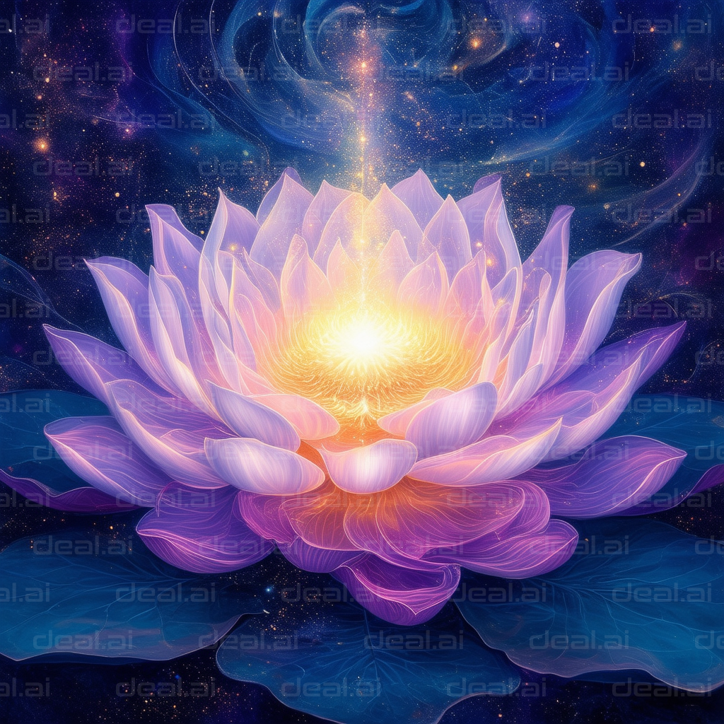 "Radiant Lotus in Cosmic Bloom"