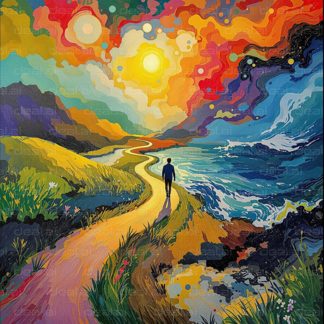 "Vibrant Journey to the Sunset"