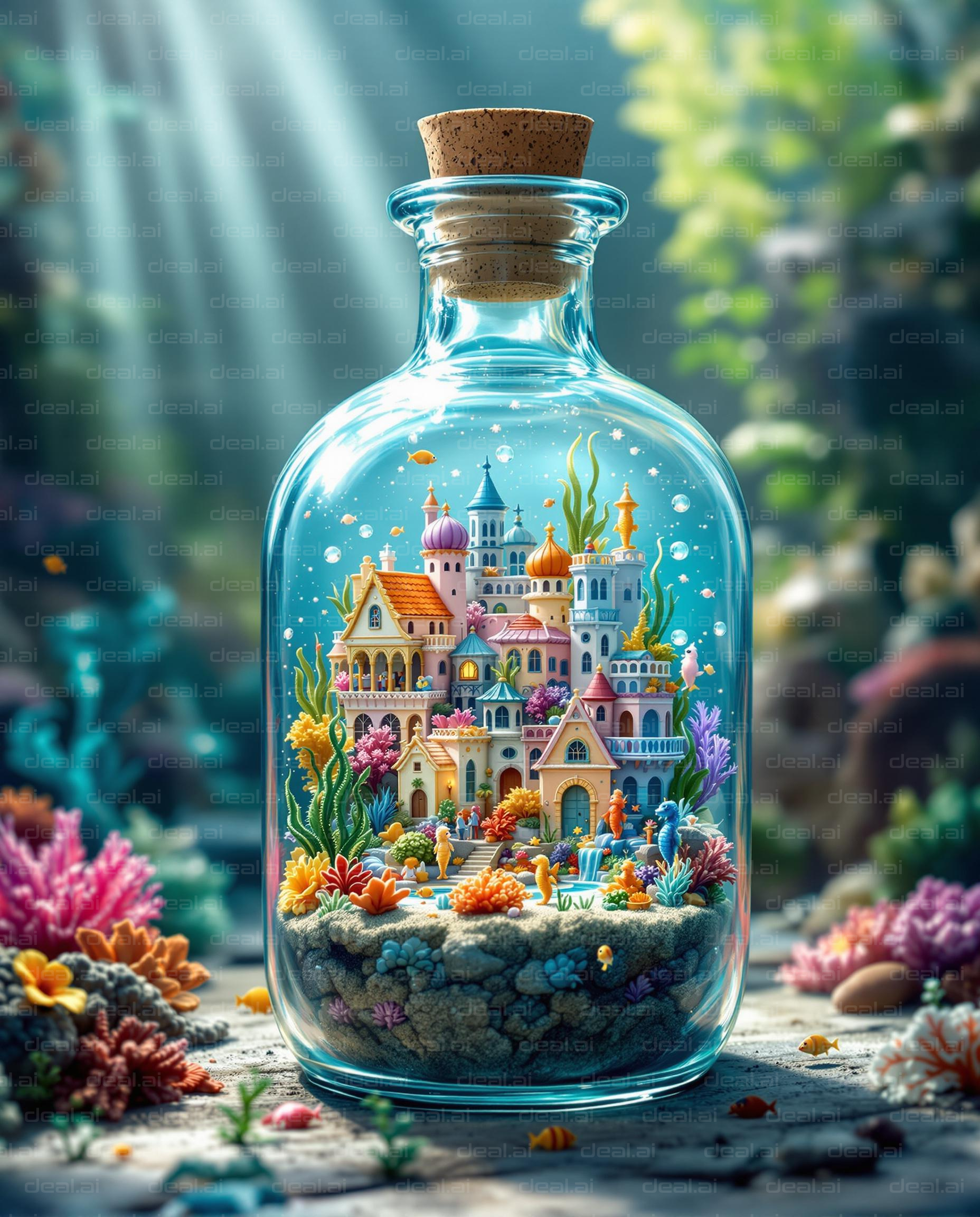 "Miniature Underwater City in a Bottle"