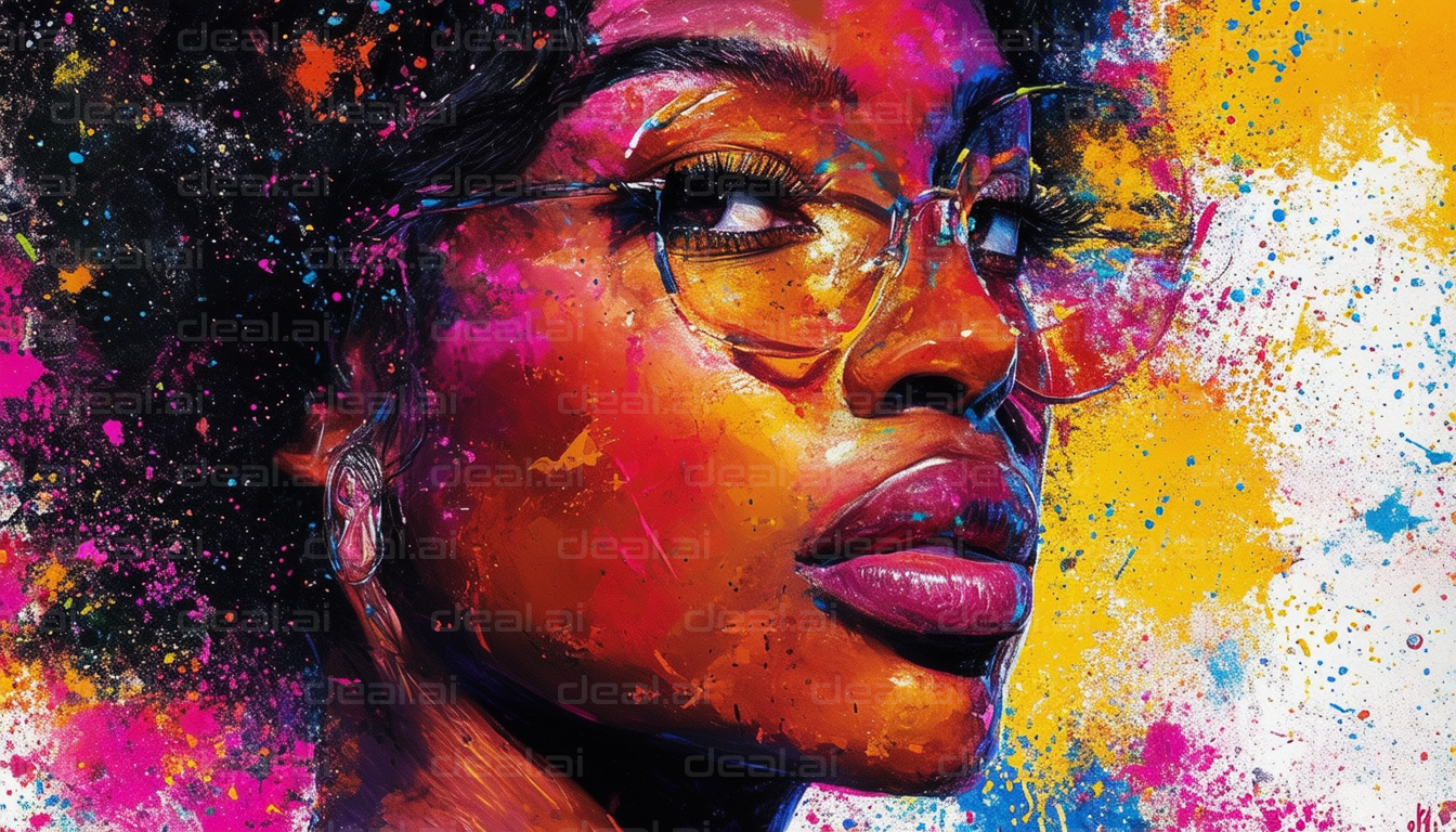 "Vibrant Portrait in Abstract Colors"