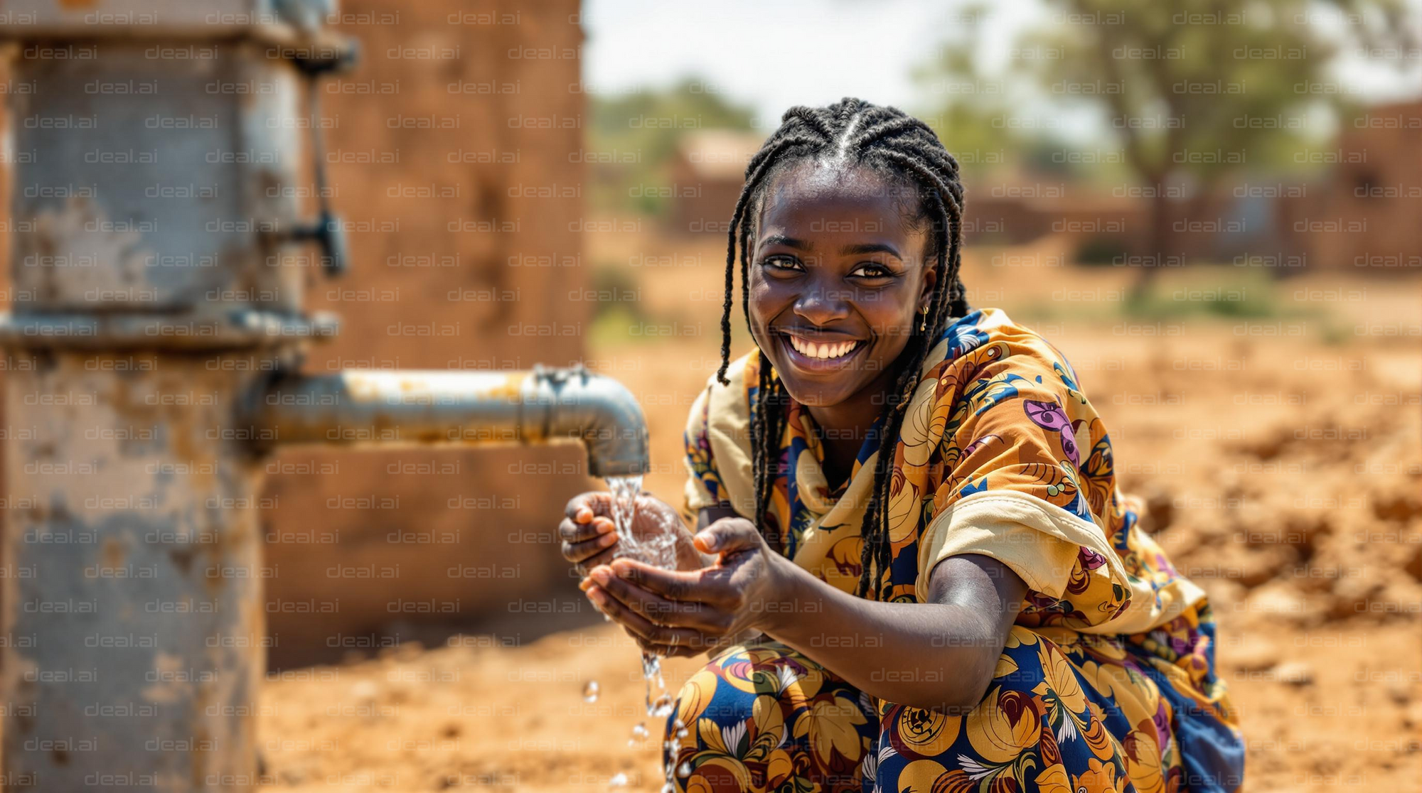 Smiling at the Water Pump