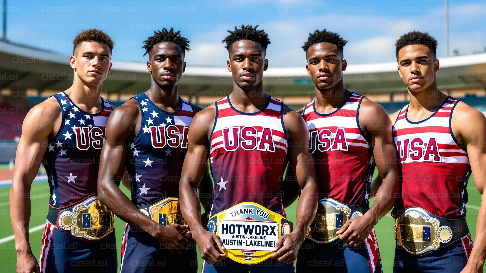 USA Track Team Champs Display Belts