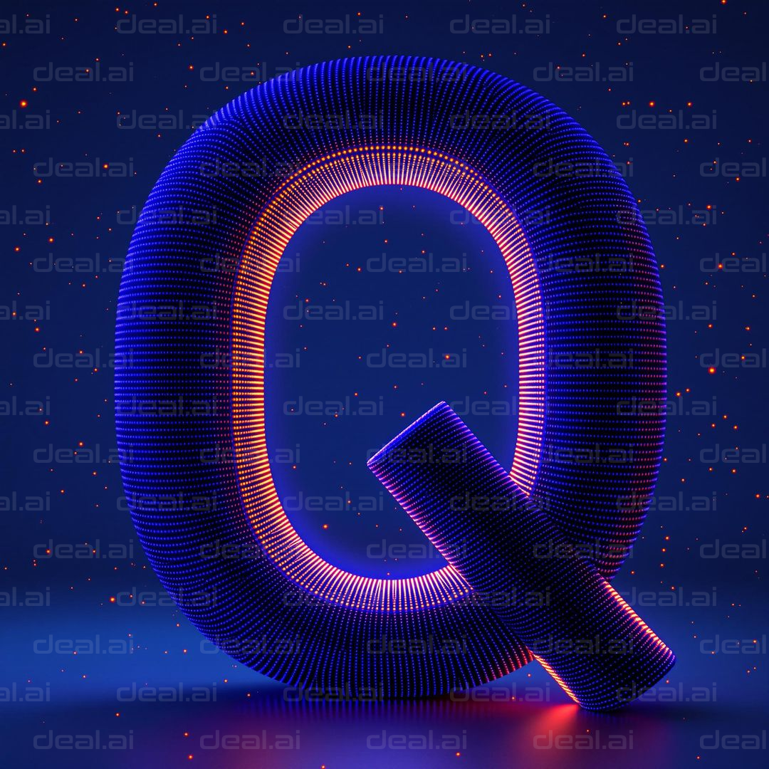 Glowing Futuristic Letter Q Design