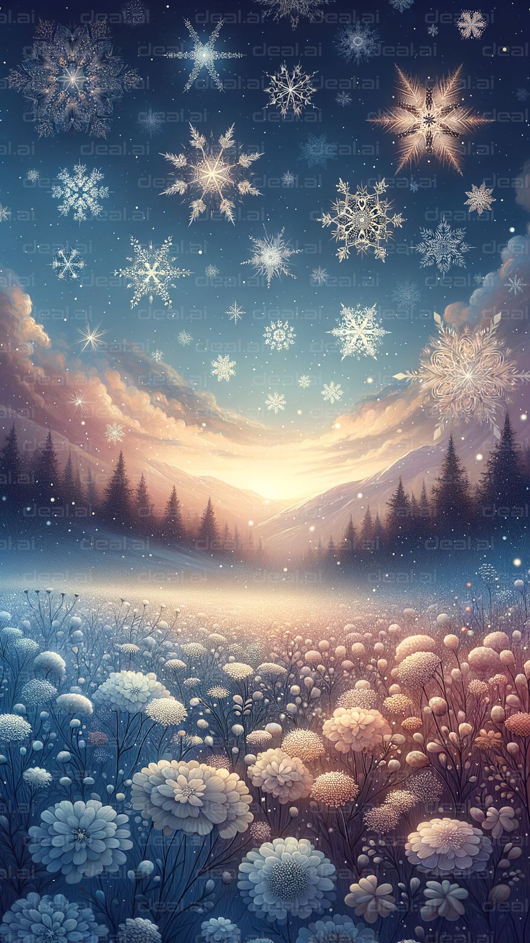 "Winter Wonderland at Sunset"