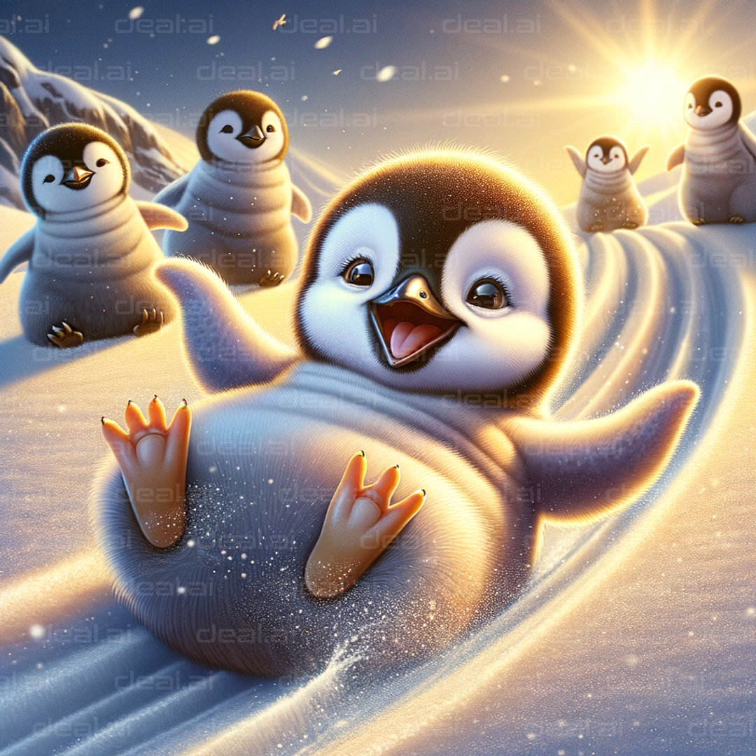 Penguin Joyride in the Snow