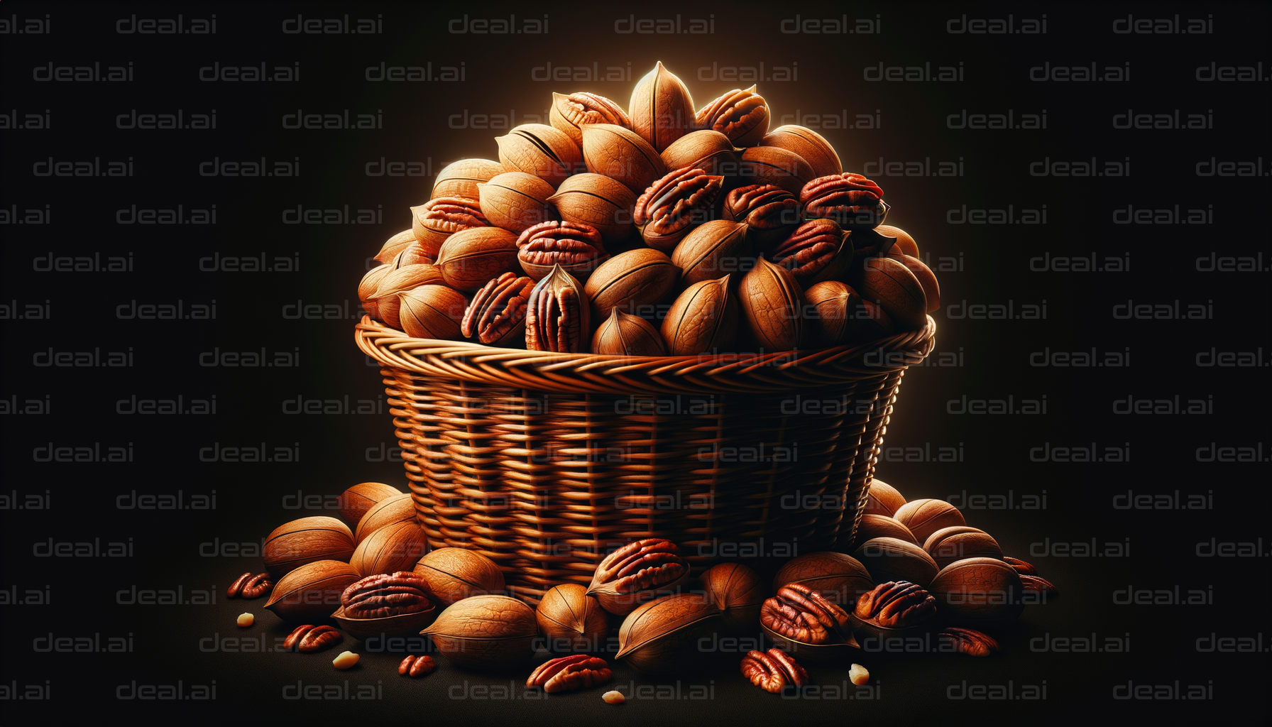 Basket of Pecans in Warm Light