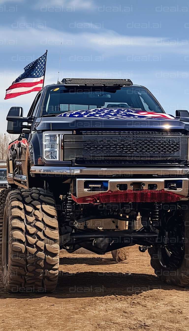 Patriotic Monster Truck on Display