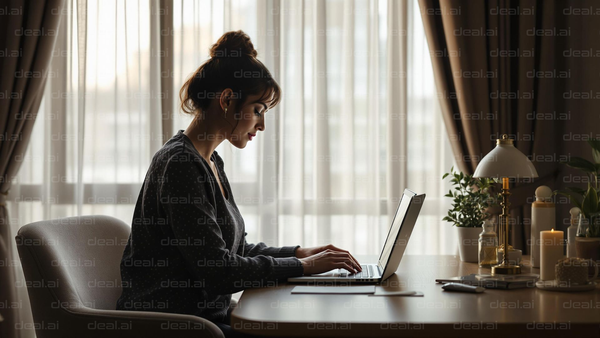 Focused Work in Cozy Home Office