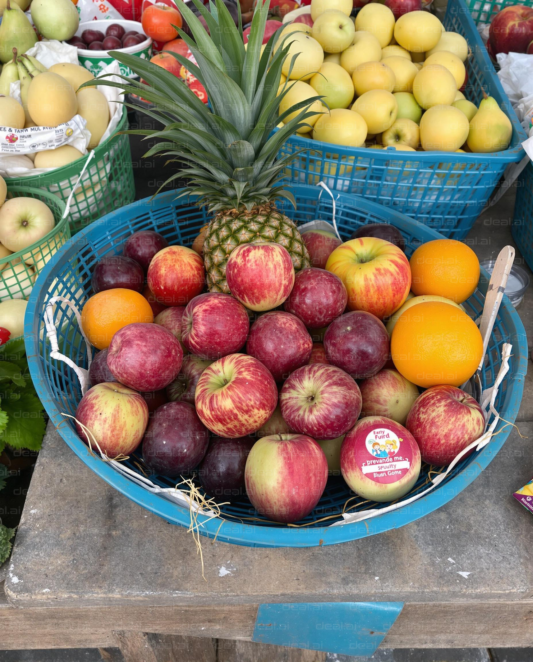 Colorful Fruit Display in Basket