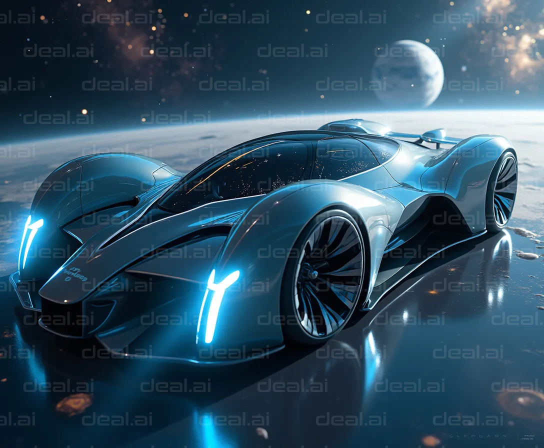 "Futuristic Sports Car in Space"