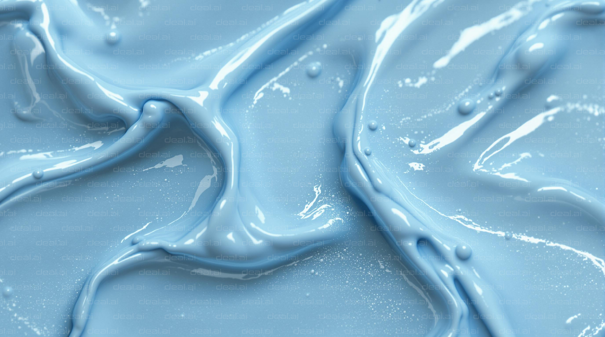 Glossy Blue Liquid Waves