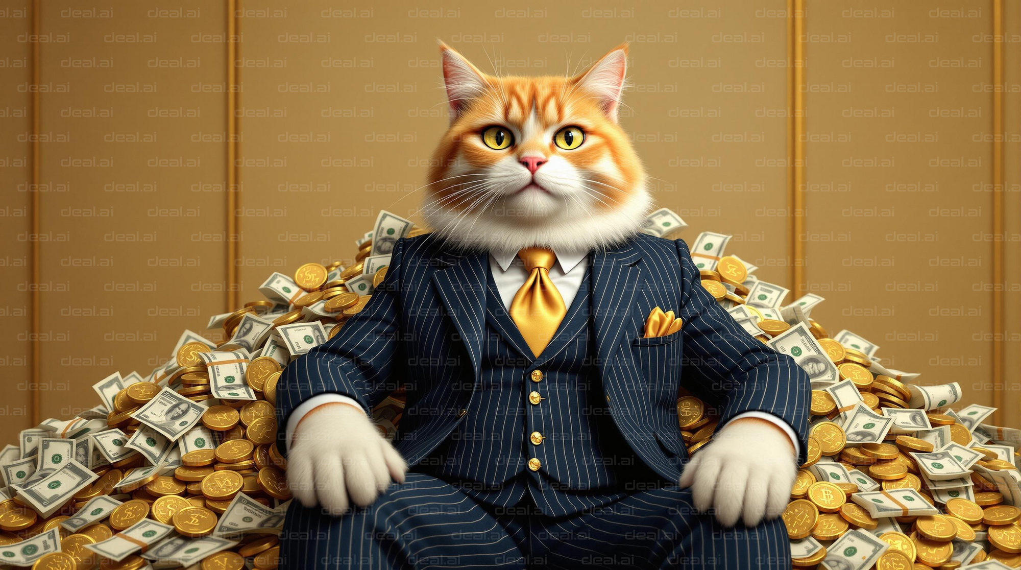 Wealthy Cat in a Suit