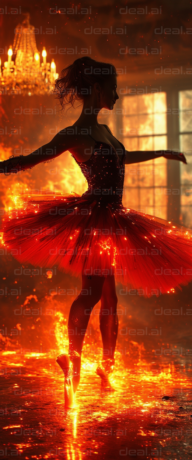 "Ballet in Flames: A Fiery Dance"