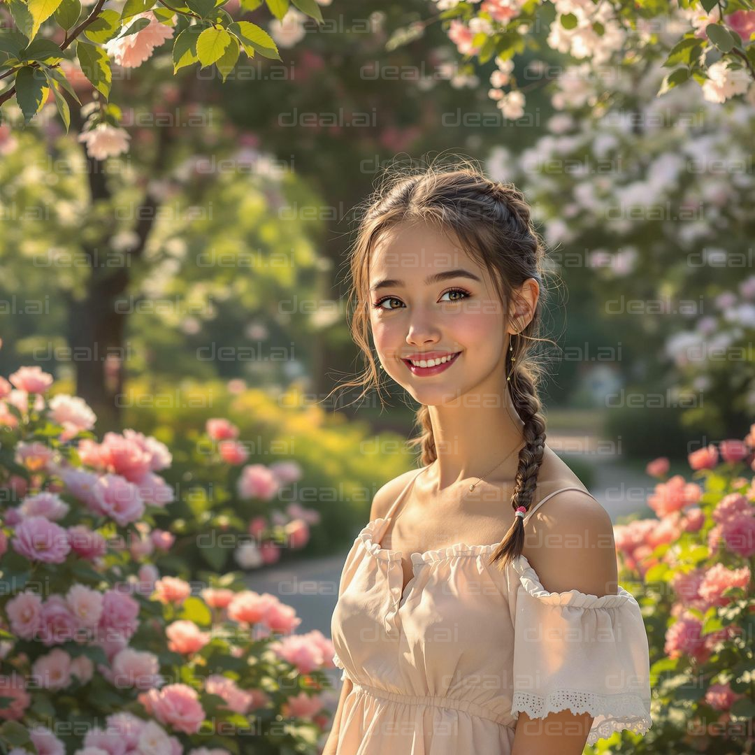 Smiling Amidst Blossoms