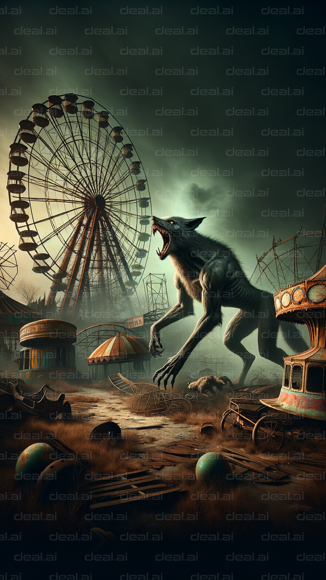 Werewolf in Abandoned Amusement Park