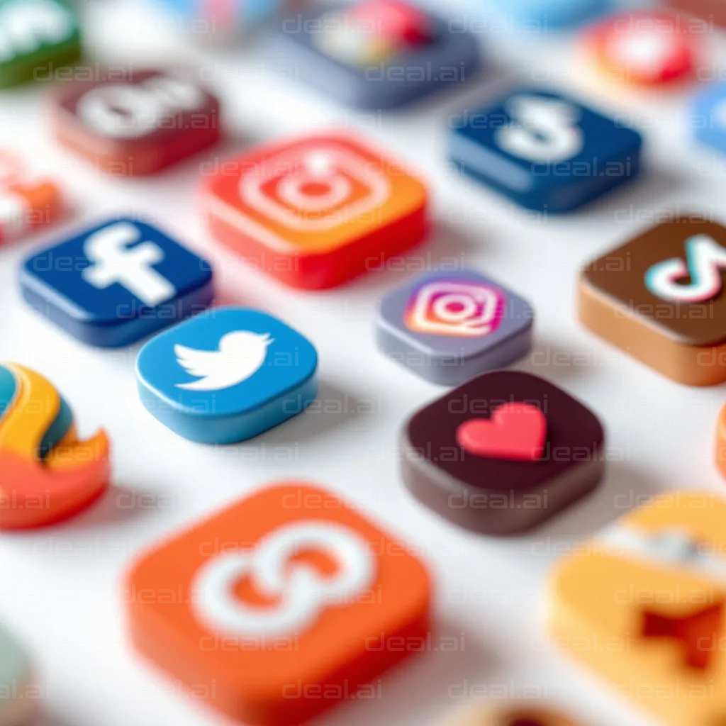 "Colorful Social Media Icons"