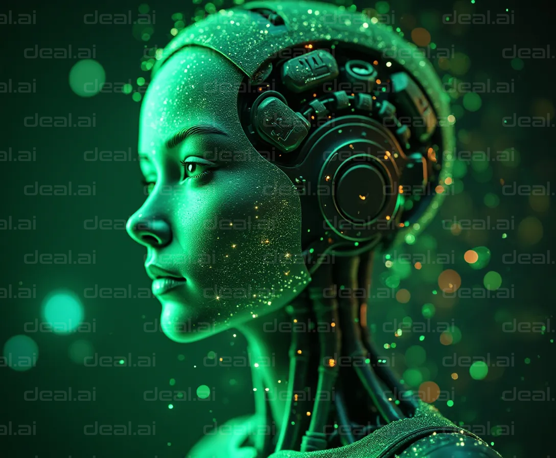 "Futuristic Green Cyber Being"