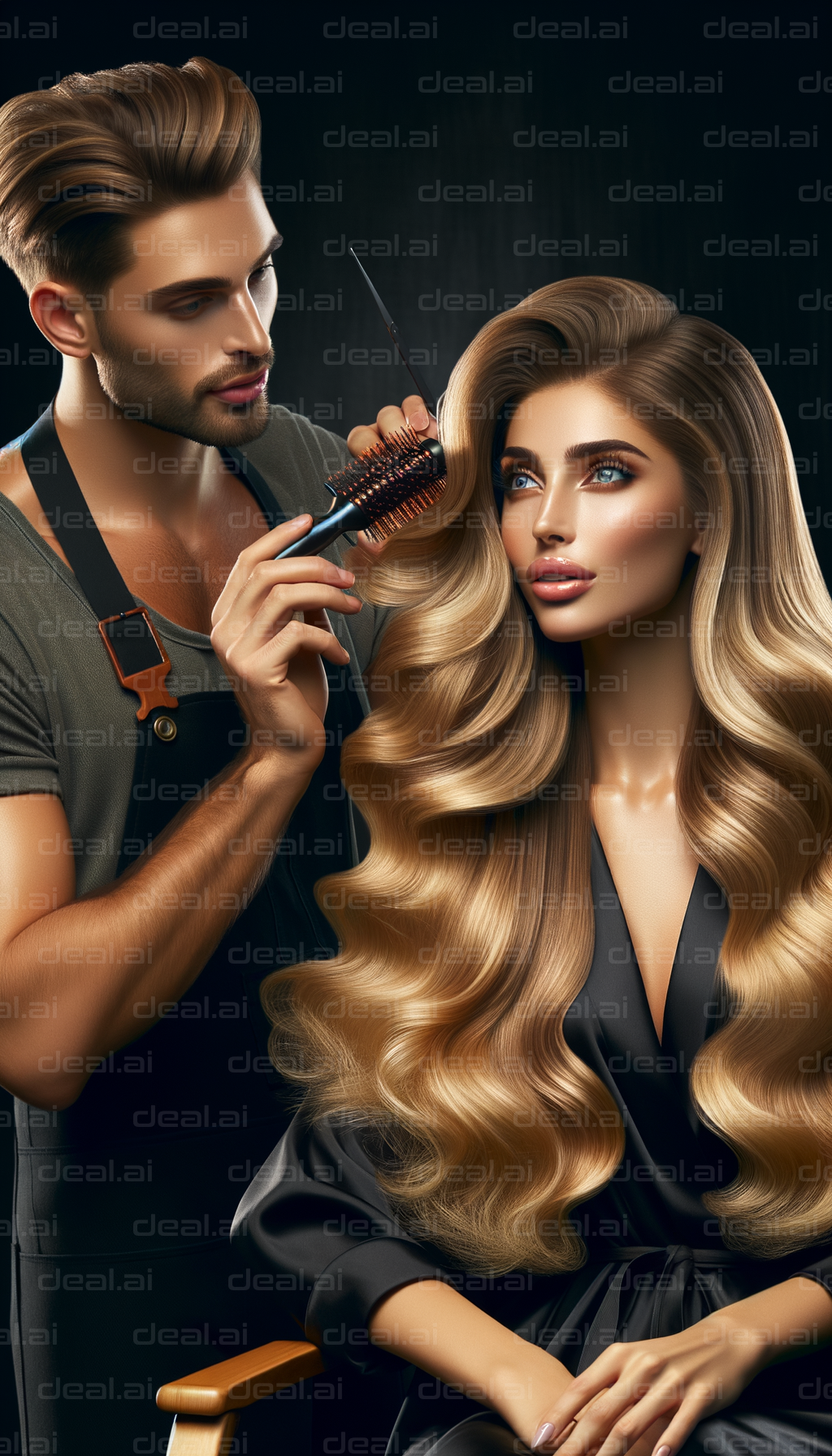 Stylist Perfecting Luxurious Waves