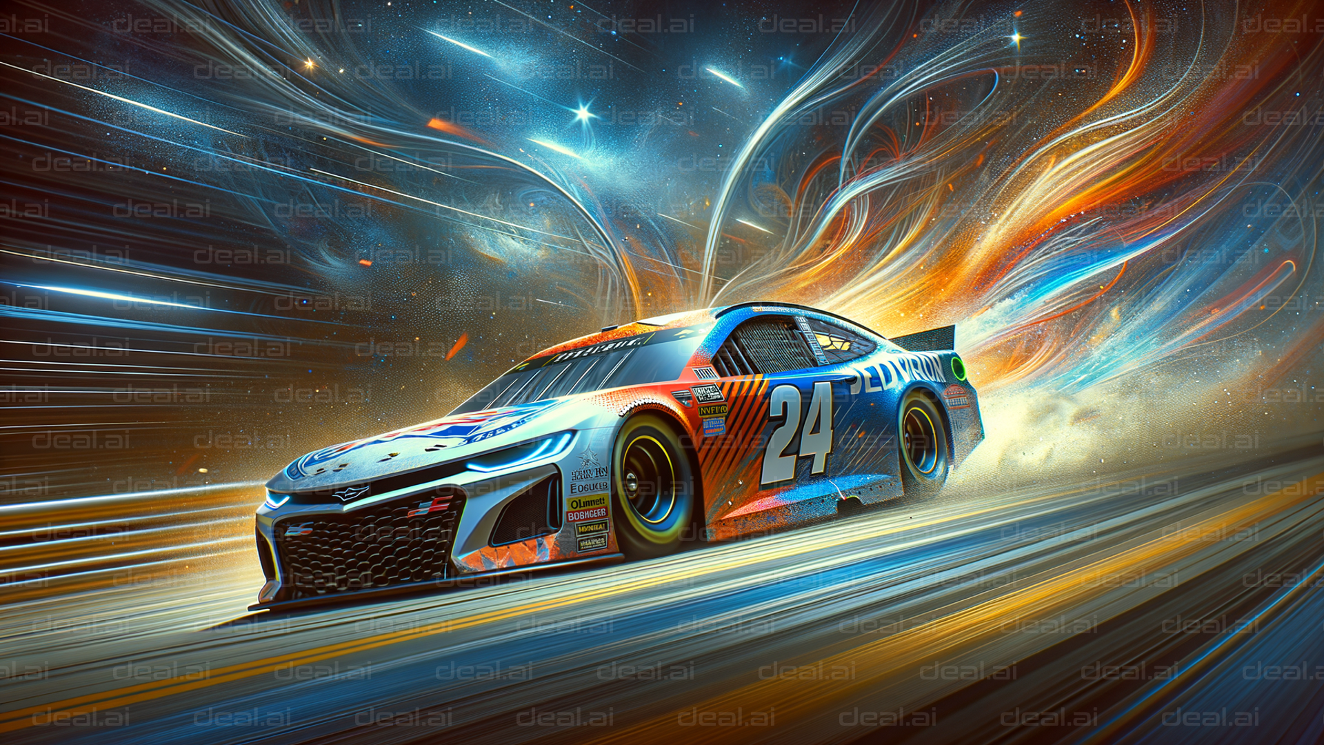 "Racing Through Cosmic Flames"