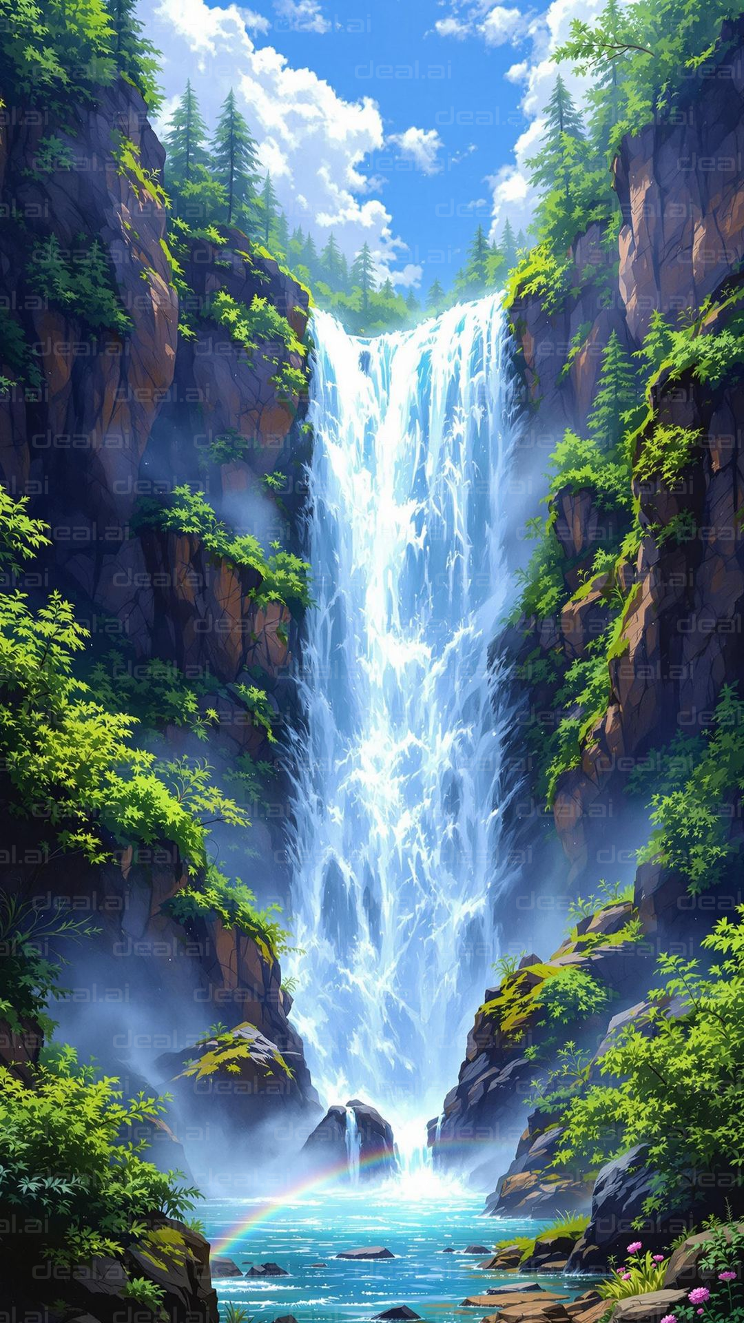 Serene Waterfall Oasis