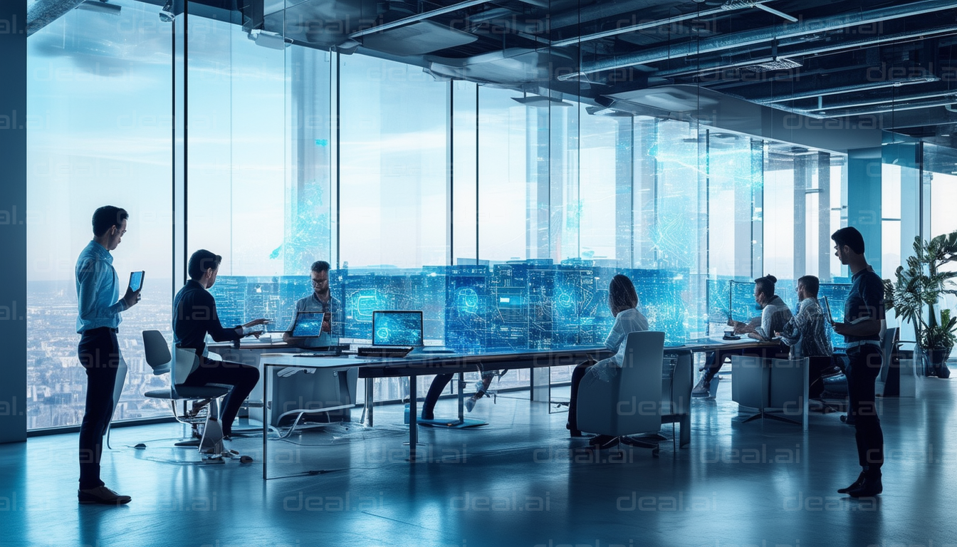 Tech Team Meeting in Modern Office