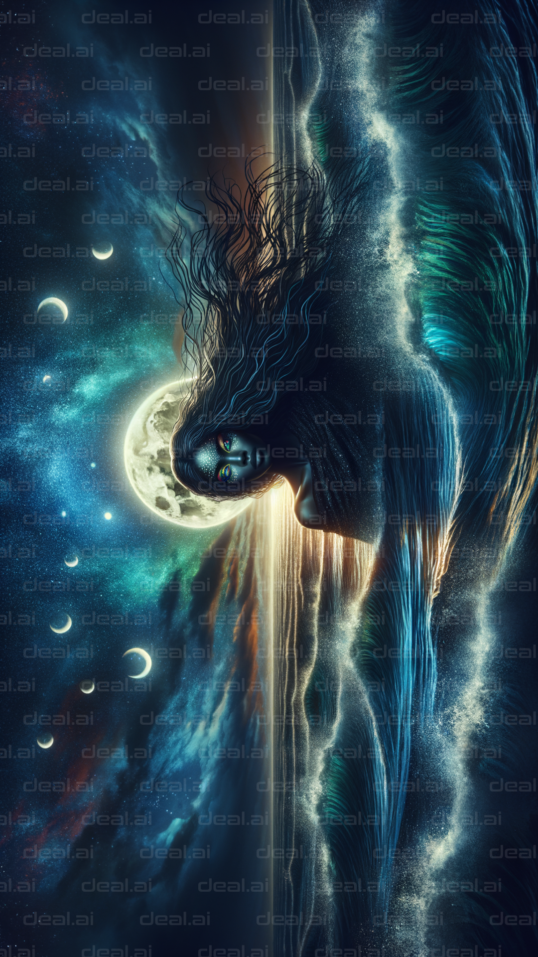 "Celestial Waves and Moonlit Dreams"