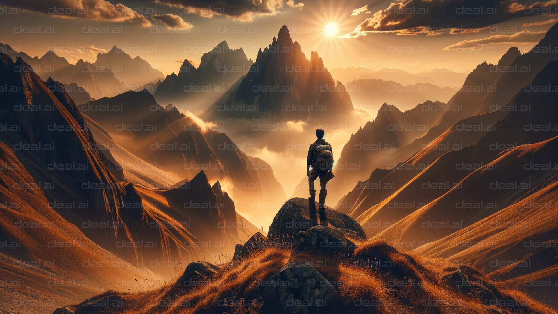 Sunset Journey in the Mountains