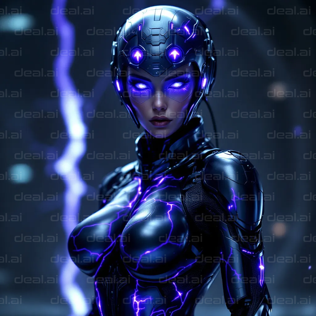 Futuristic Cyborg Warrior Woman