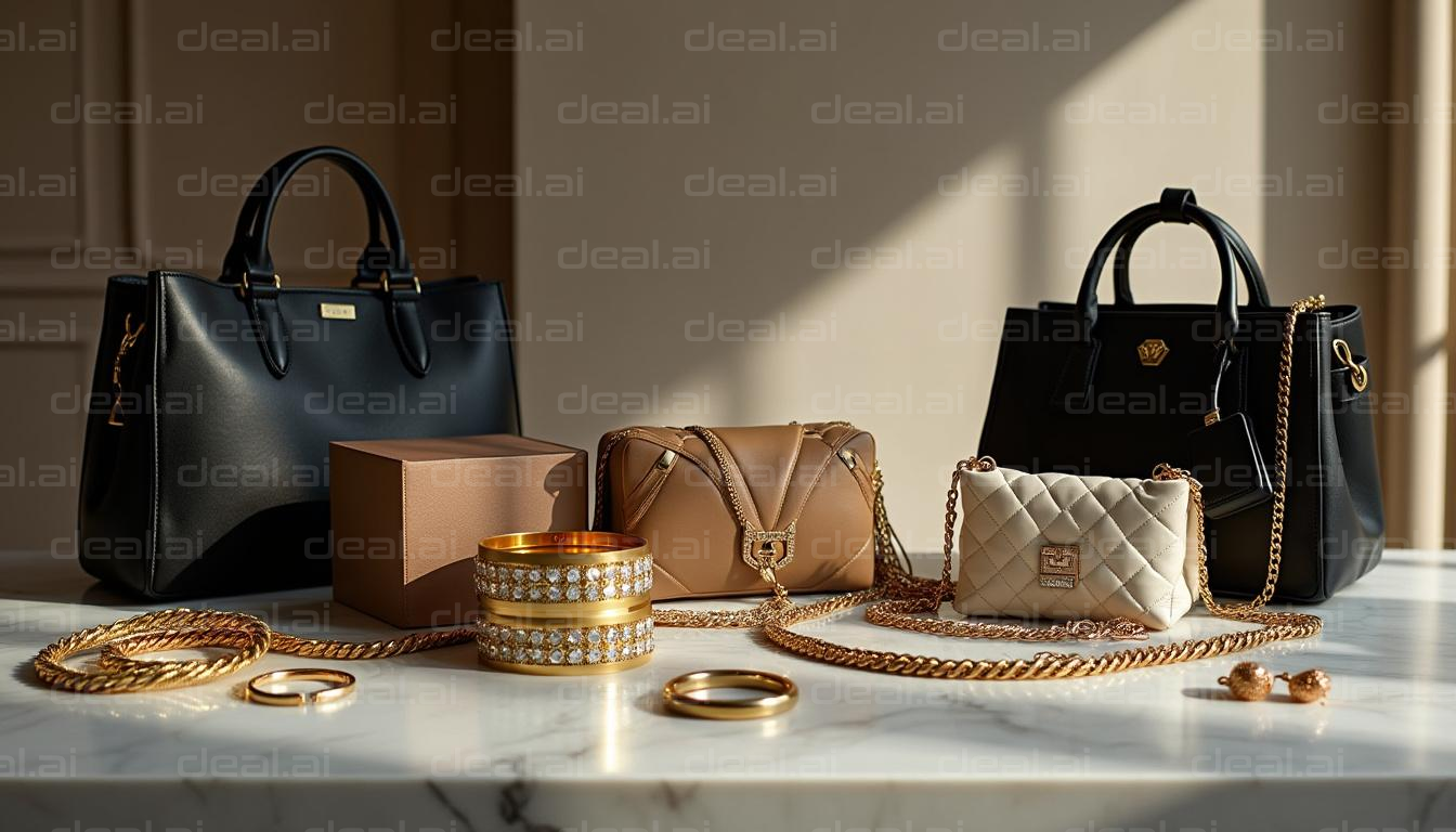 Elegant Handbags and Jewelry Display