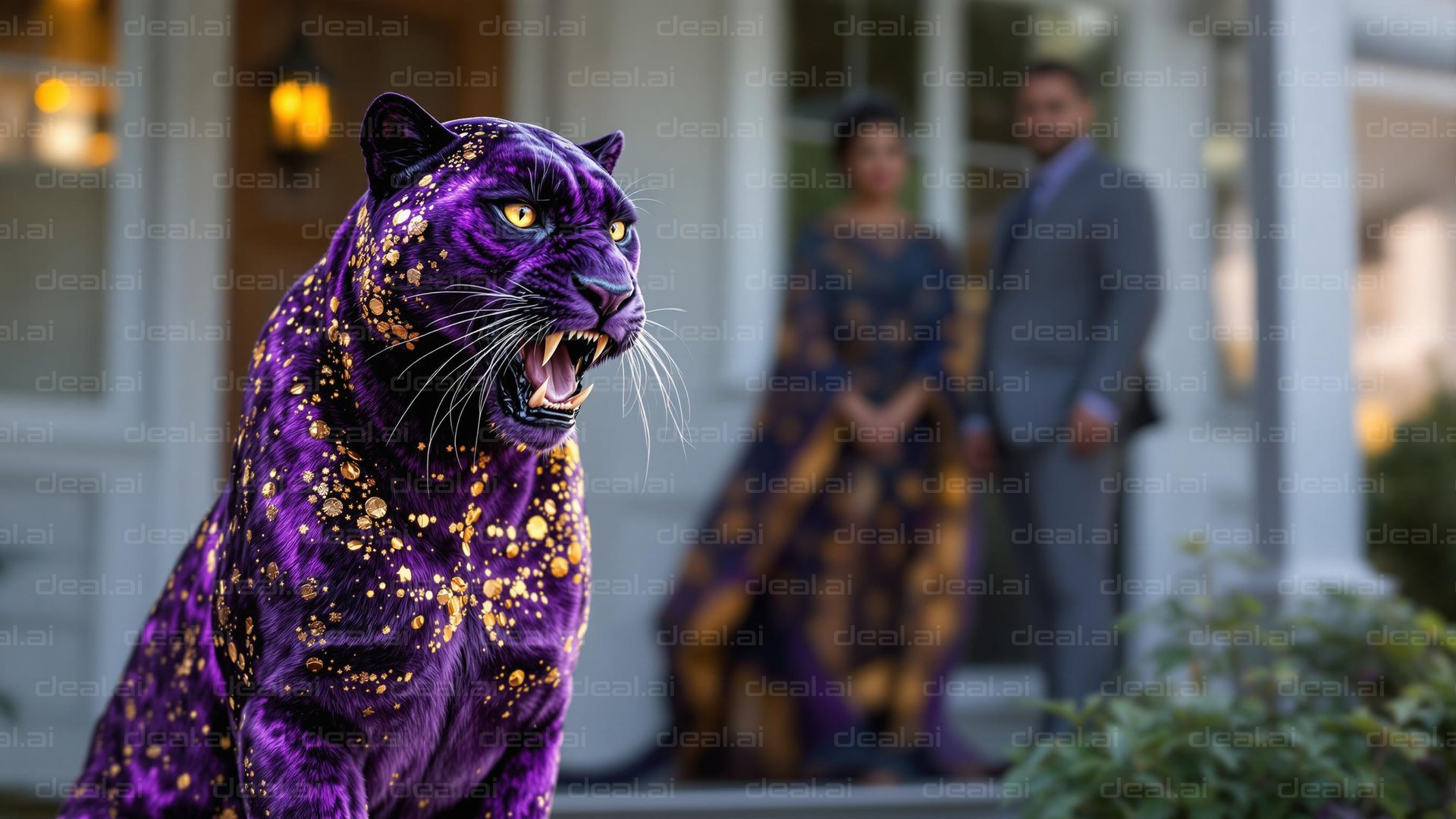 Majestic Purple Leopard in Focus