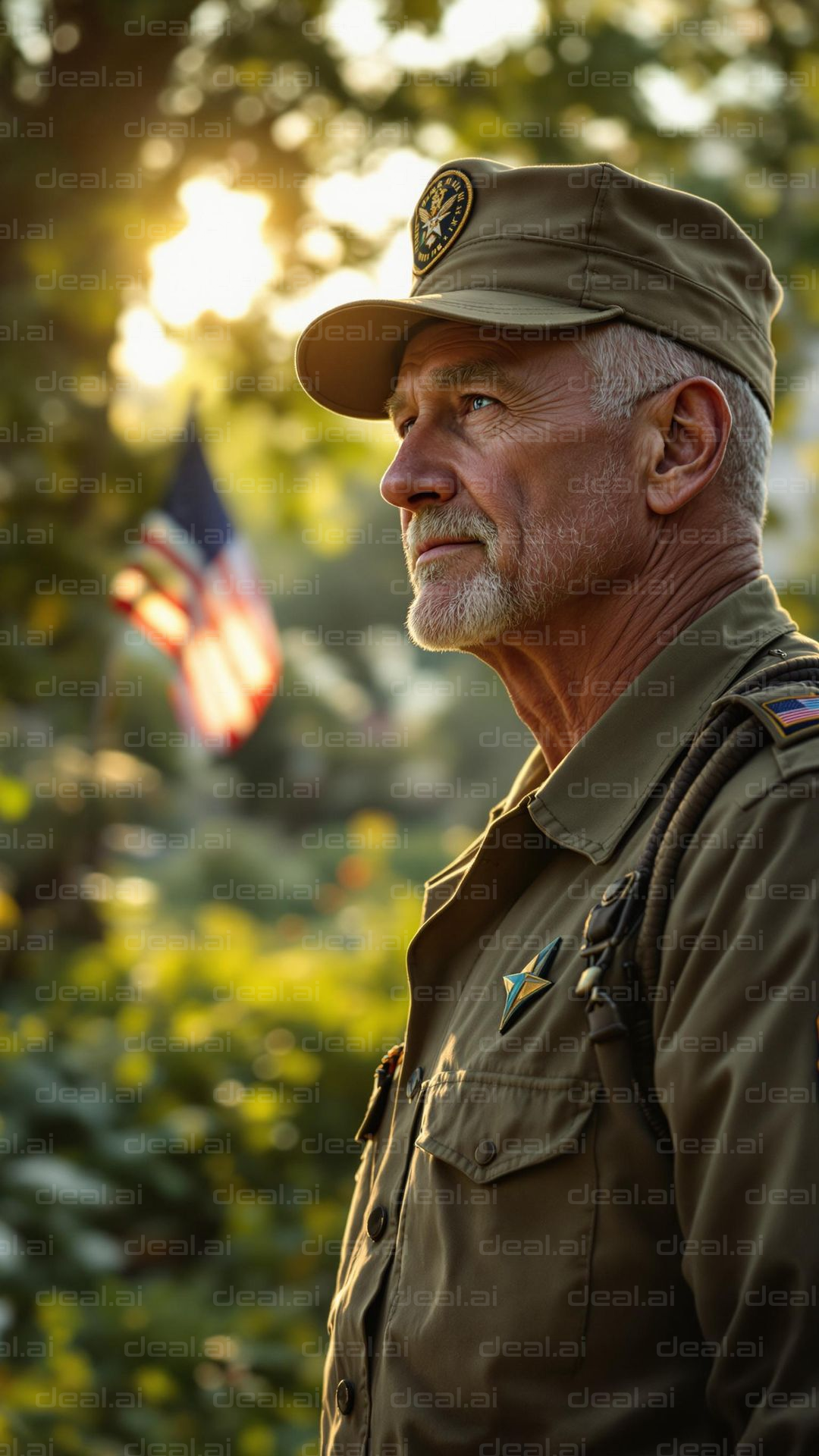 Veteran Honoring the Flag