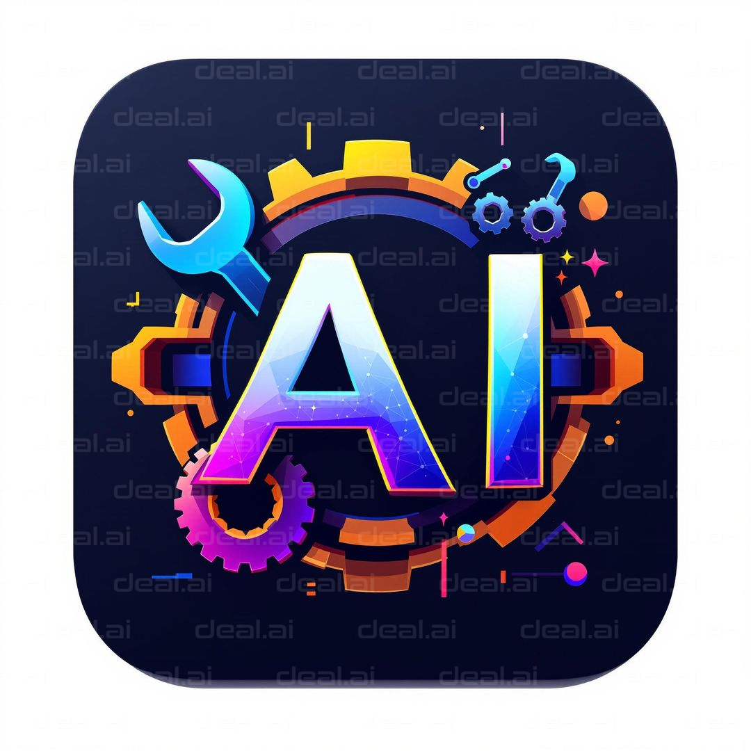 "AI Tools and Gears Icon"