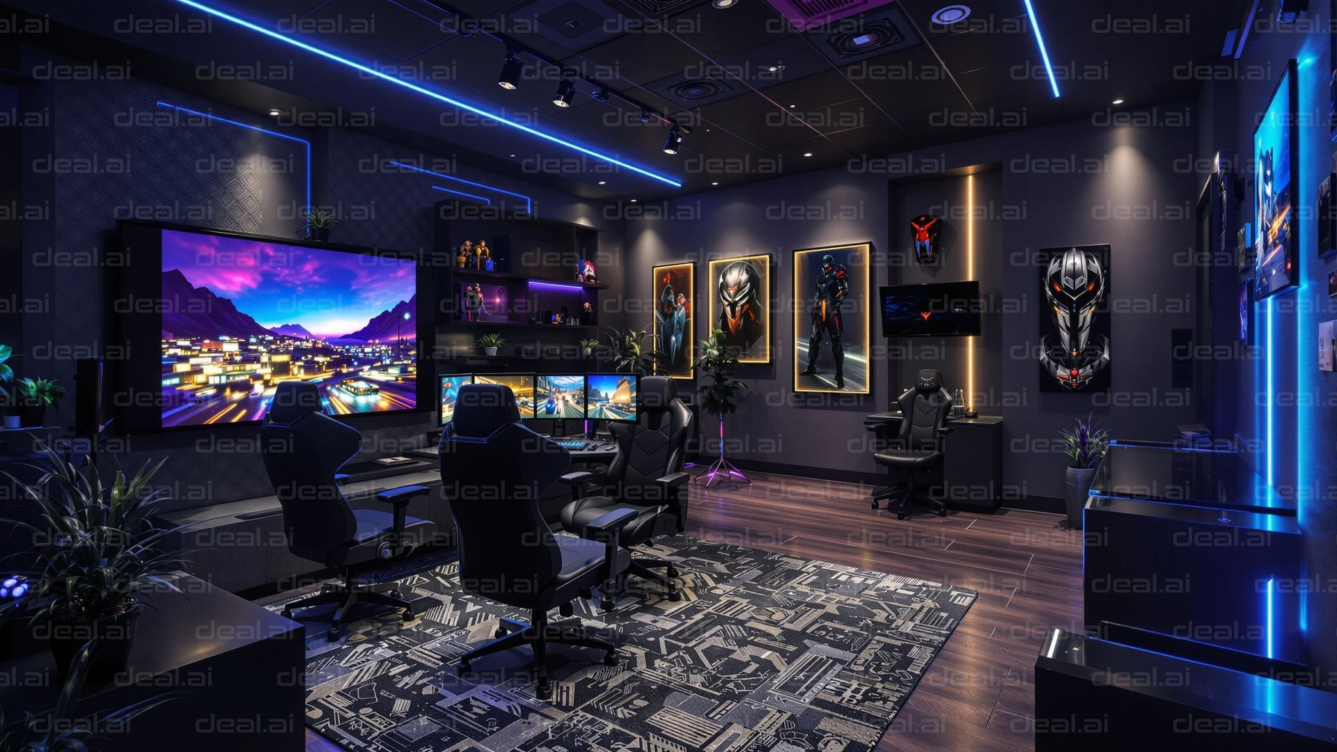 Futuristic Gaming Room Setup