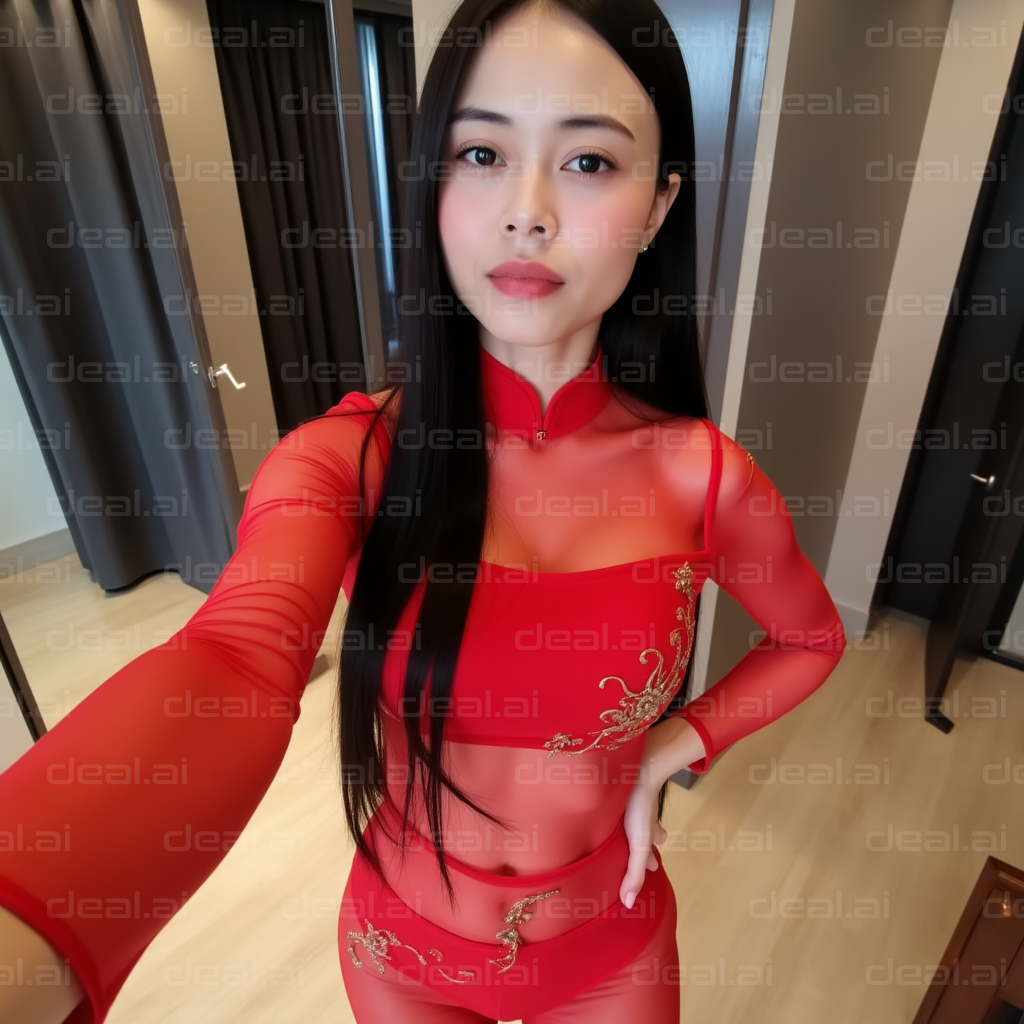 Elegant Red Attire Ensemble