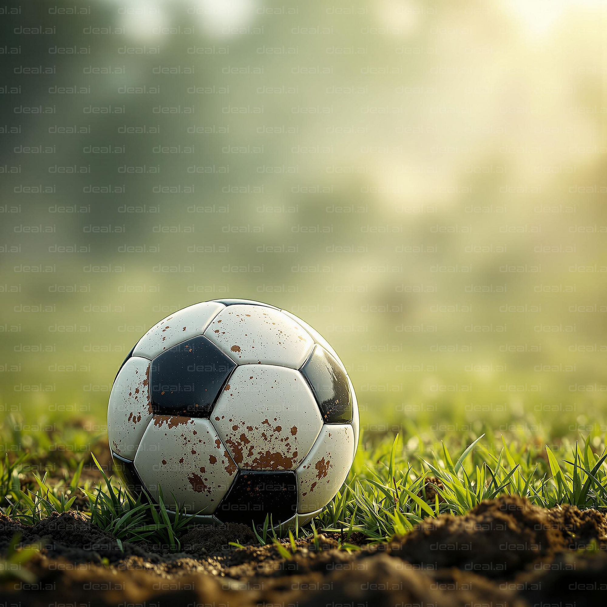 Muddy Soccer Ball on Field