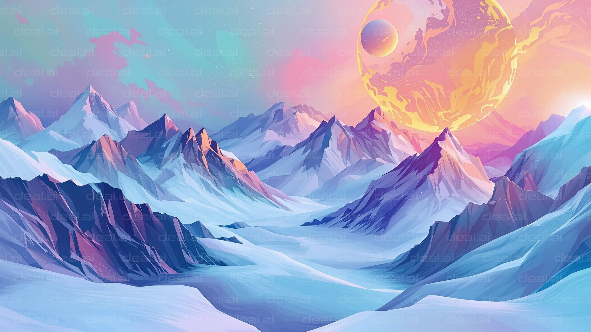 Futuristic Mountain Landscape