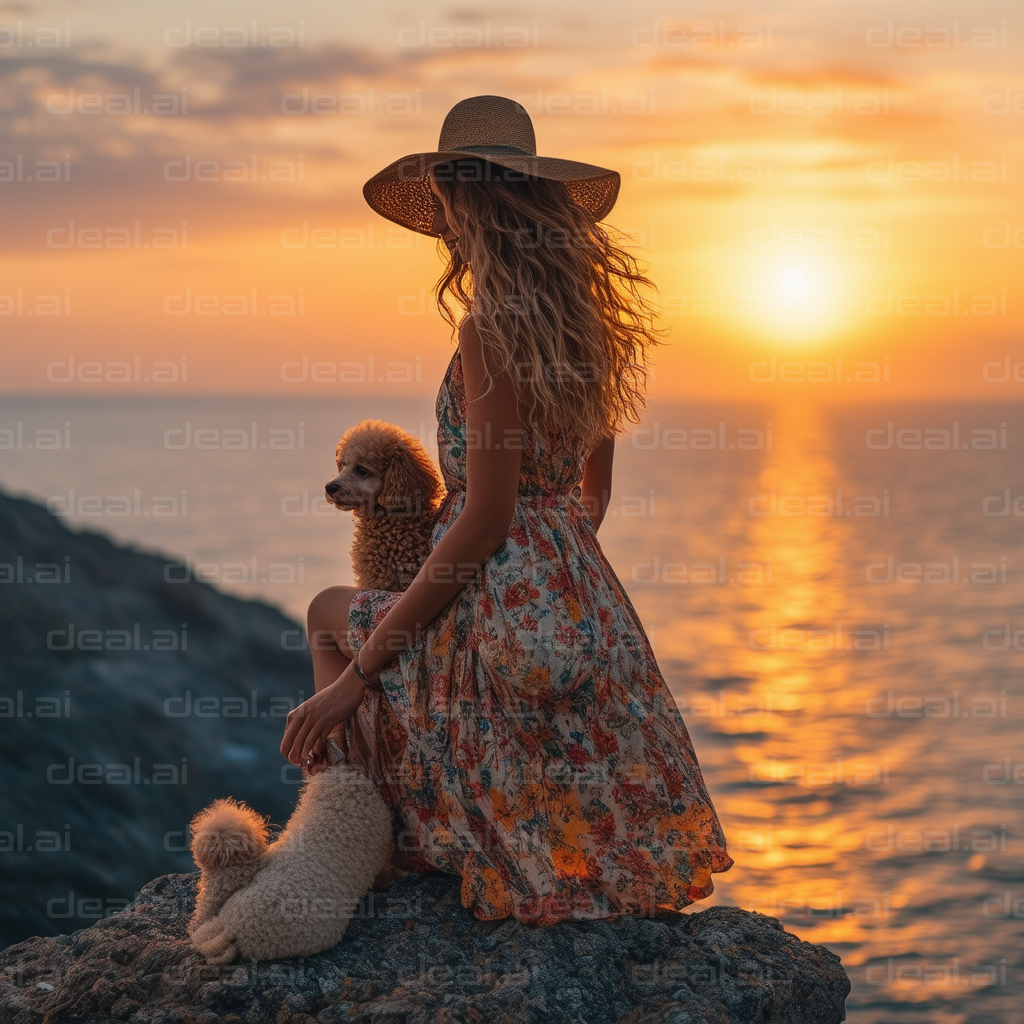 Sunset Serenity with Beloved Pets