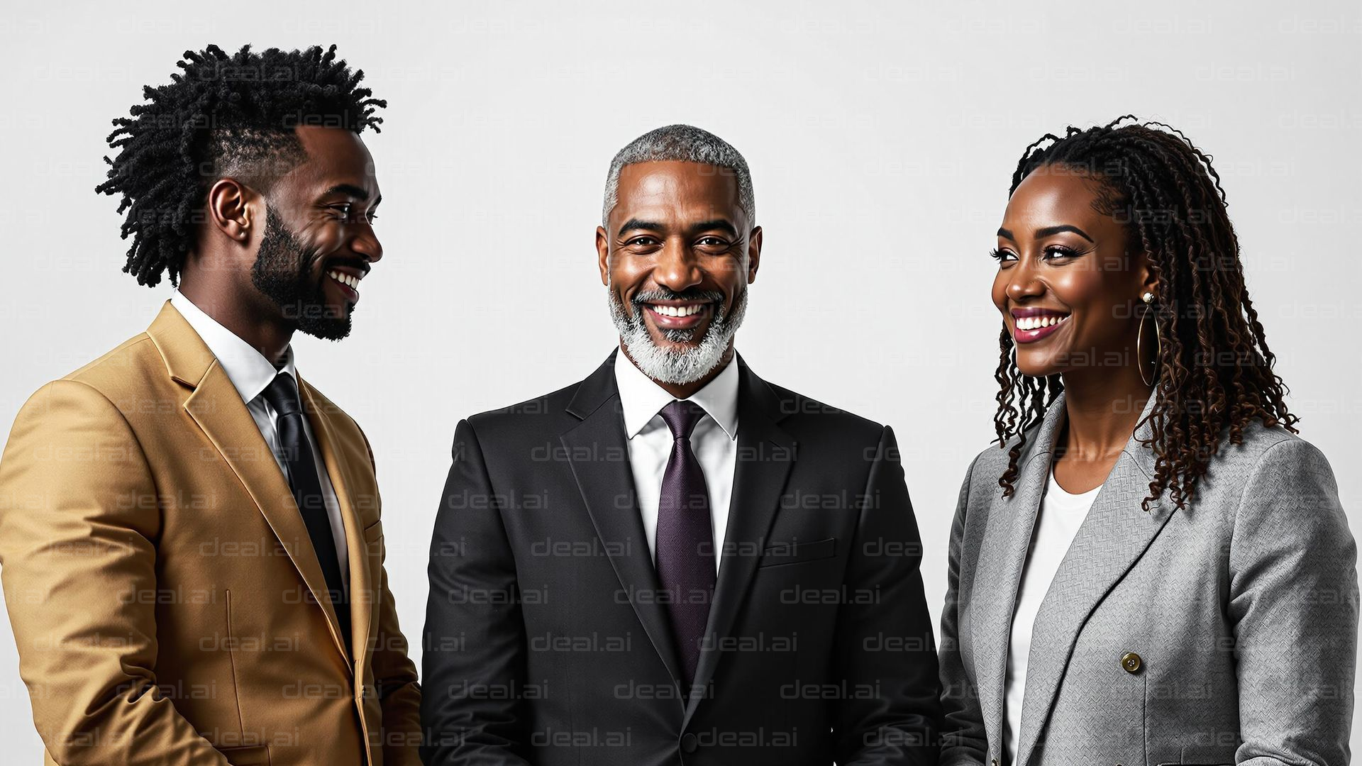 Smiling Professionals in Suits